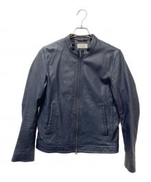 JOURNAL STANDARD relume（ジャーナルスタンダード レリューム）の古着「ゴートレザーシングルライダースジャケット」｜ネイビー