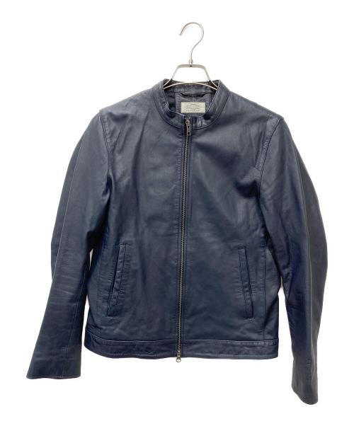 JOURNAL STANDARD relume（ジャーナルスタンダード レリューム）JOURNAL STANDARD relume (ジャーナルスタンダード レリューム) ゴートレザーシングルライダースジャケット ネイビー サイズ:Mの古着・服飾アイテム