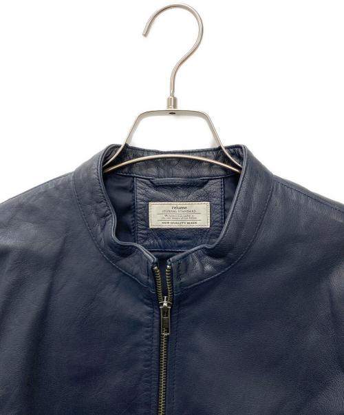 JOURNAL STANDARD relume（ジャーナルスタンダード レリューム）JOURNAL STANDARD relume (ジャーナルスタンダード レリューム) ゴートレザーシングルライダースジャケット ネイビー サイズ:Mの古着・服飾アイテム