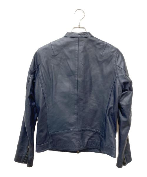 JOURNAL STANDARD relume（ジャーナルスタンダード レリューム）JOURNAL STANDARD relume (ジャーナルスタンダード レリューム) ゴートレザーシングルライダースジャケット ネイビー サイズ:Mの古着・服飾アイテム