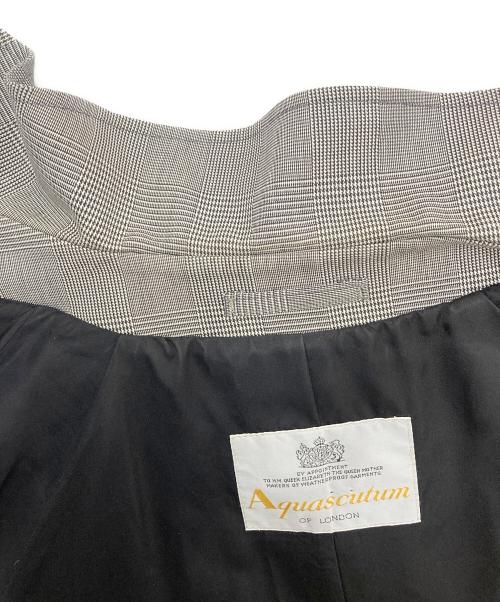 Aquascutum（アクアスキュータム）Aquascutum (アクアスキュータム) チェックバルマカーンコート グレー サイズ:表記なしの古着・服飾アイテム