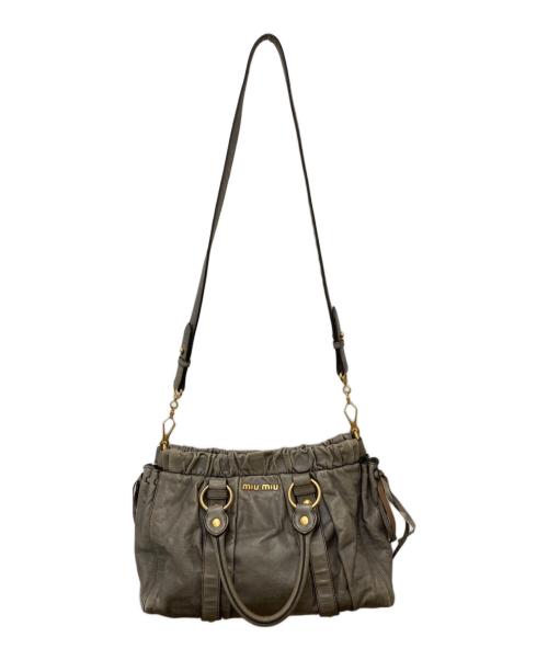 MIU MIU（ミュウミュウ）MIU MIU (ミュウミュウ) ヴィッテロルクス2WAYバッグ グレーの古着・服飾アイテム