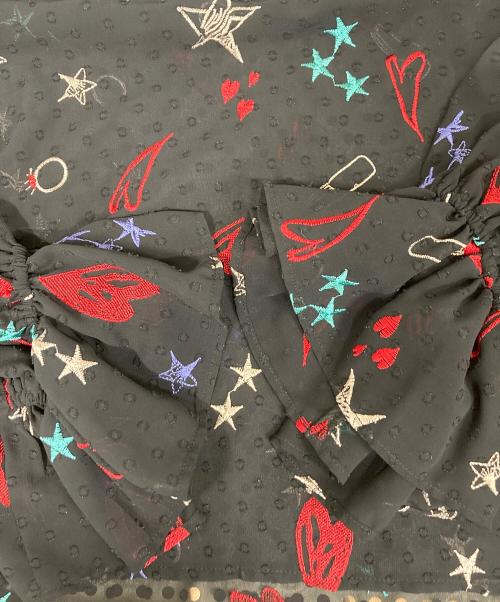 Diagram（ダイアグラム）Diagram (ダイアグラム) モチーフ刺繍カフタントップ ブラック サイズ:36の古着・服飾アイテム