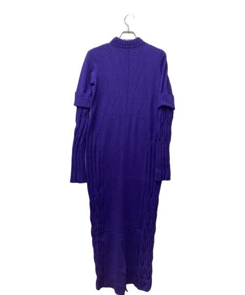 UN3D.（アンスリード）UN3D. (アンスリード) アームウォーマーニットワンピース パープル サイズ:36の古着・服飾アイテム