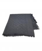 LOUIS VUITTONルイ ヴィトン）の古着「モノグラムシルクウールストール 402336」｜ブラック