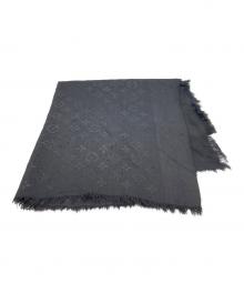 LOUIS VUITTON（ルイ ヴィトン）の古着「モノグラムシルクウールストール 402336」｜ブラック