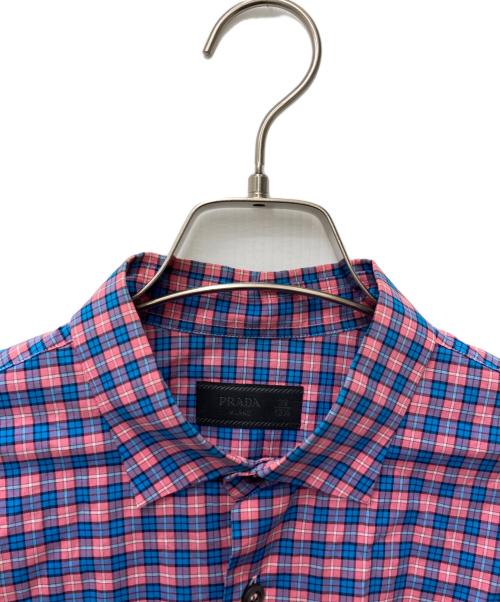 PRADA（プラダ）PRADA (プラダ) チェックシャツ レッド×ブルー サイズ:SIZE 39|15/1/2の古着・服飾アイテム