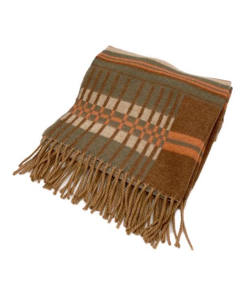 RRL（ダブルアールエル）RRL (ダブルアールエル) RUTLAND SCARF OBLONG WOOL Made in U.K.　417914830001 ブラウンの古着・服飾アイテム