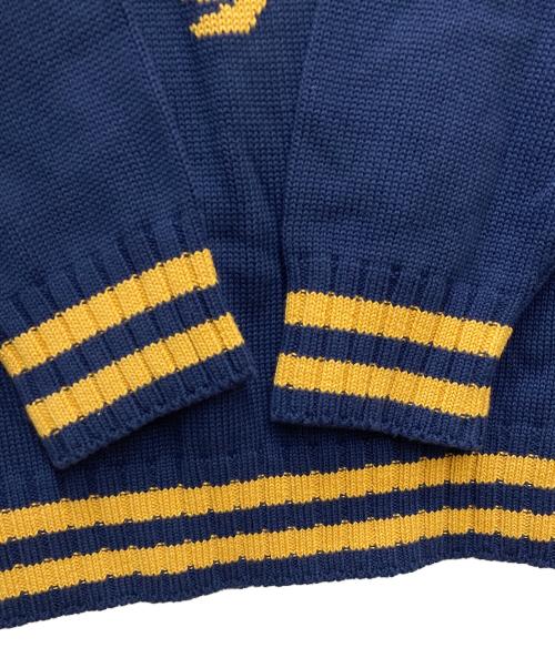 Hysteric Glamour（ヒステリックグラマー）Hysteric Glamour (ヒステリックグラマー) MAXIMUM ROCKジャカードチルデンオーバーサイズセーター 01233NS04 ネイビー サイズ:FREEの古着・服飾アイテム