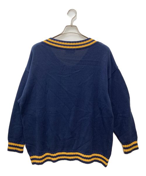 Hysteric Glamour（ヒステリックグラマー）Hysteric Glamour (ヒステリックグラマー) MAXIMUM ROCKジャカードチルデンオーバーサイズセーター 01233NS04 ネイビー サイズ:FREEの古着・服飾アイテム