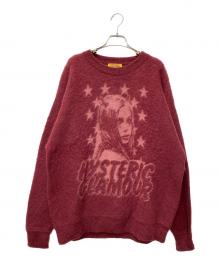 Hysteric Glamour（ヒステリックグラマー）の古着「DEVIL GIRLジャカードセーター」｜レッド