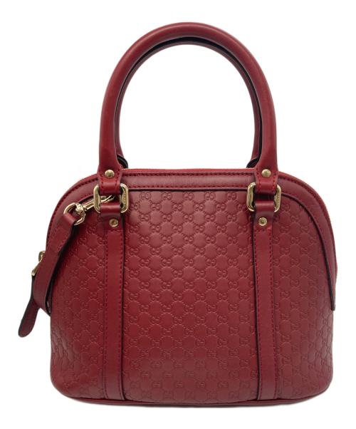 GUCCI（グッチ）GUCCI (グッチ) マイクログッチシマ2WAYショルダーバッグ レッドの古着・服飾アイテム