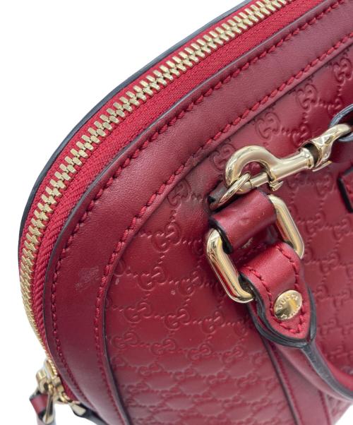 GUCCI（グッチ）GUCCI (グッチ) マイクログッチシマ2WAYショルダーバッグ レッドの古着・服飾アイテム