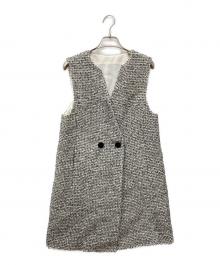 ANAYI（アナイ）の古着「ラメファンシー ツイードジレベスト ワンピース」｜ホワイト×ブラック