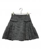 Snidelスナイデル）の古着「サイドプリーツツイードミニスカート」｜グレー