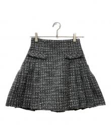 Snidel（スナイデル）の古着「サイドプリーツツイードミニスカート」｜グレー