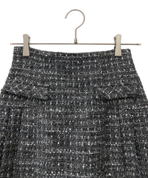 Snidel（スナイデル）Snidel (スナイデル) サイドプリーツツイードミニスカート グレー 未使用品の古着・服飾アイテム