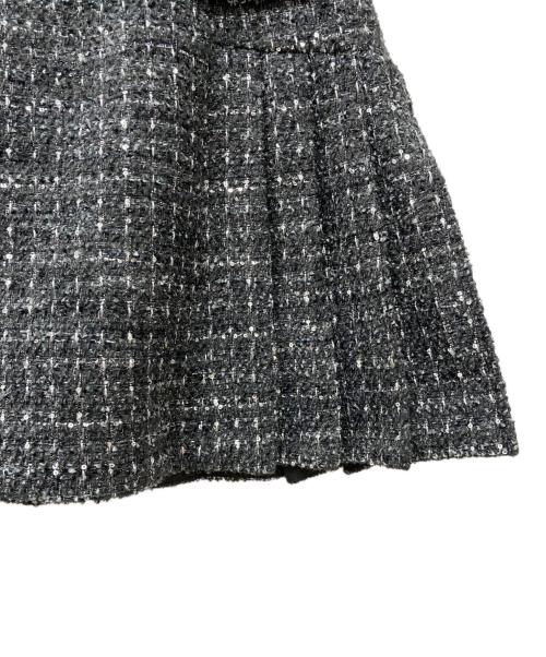 Snidel（スナイデル）Snidel (スナイデル) サイドプリーツツイードミニスカート グレー 未使用品の古着・服飾アイテム