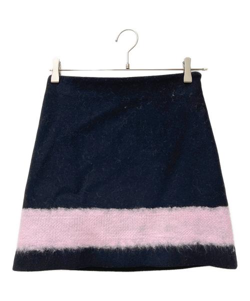 MSGM（エムエスジーエム）MSGM (エムエスジーエム) Charcoal miniskirt 3941MDD12X ブラック×ピンク サイズ:36の古着・服飾アイテム