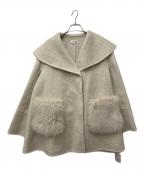 Deicyデイシー）の古着「ファーポケットフレアコート」｜ベージュ