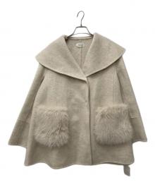 Deicy（デイシー）の古着「ファーポケットフレアコート」｜ベージュ