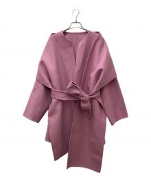 Loulou Willoughby（ルルウィルビー）の古着「シャルムビーバーリバーミドルコート」｜ピンク