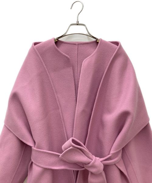 Loulou Willoughby（ルルウィルビー）Loulou Willoughby (ルルウィルビー) シャルムビーバーリバーミドルコート ピンク サイズ:1の古着・服飾アイテム