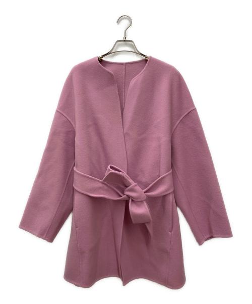 Loulou Willoughby（ルルウィルビー）Loulou Willoughby (ルルウィルビー) シャルムビーバーリバーミドルコート ピンク サイズ:1の古着・服飾アイテム