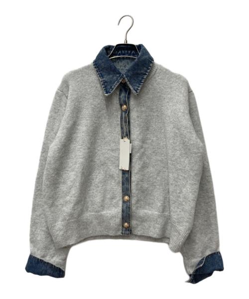 relaxing.R（リラクシングアール）relaxing.R (リラクシングアール) ニットジャケット グレー サイズ:2 未使用品の古着・服飾アイテム
