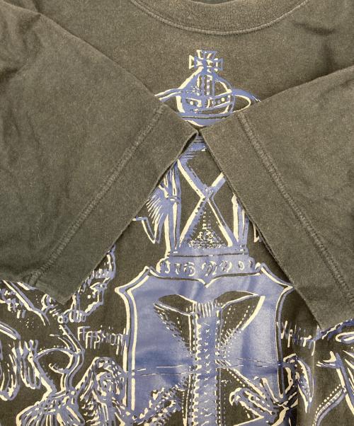 Vivienne Westwood man（ヴィヴィアン ウェストウッド マン）Vivienne Westwood man (ヴィヴィアン ウェストウッド マン) オーブプリントTシャツ ブラック サイズ:44の古着・服飾アイテム