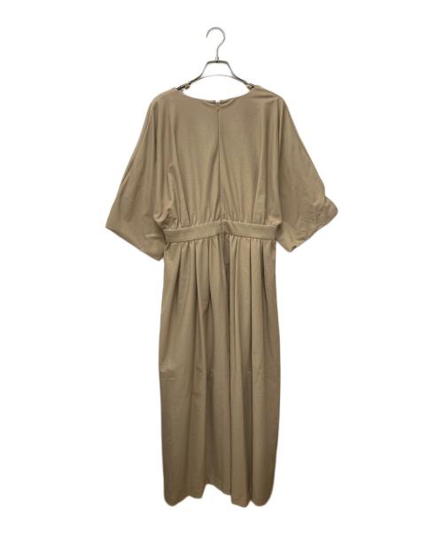 ebure（エブール）ebure (エブール) 半袖カシュクールワンピース ベージュ サイズ:38の古着・服飾アイテム