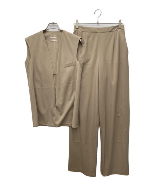 HERMES（エルメス）HERMES (エルメス) ヴァルーズ ノースリーブブラウス/パンツセットアップ ベージュ サイズ:38の古着・服飾アイテム