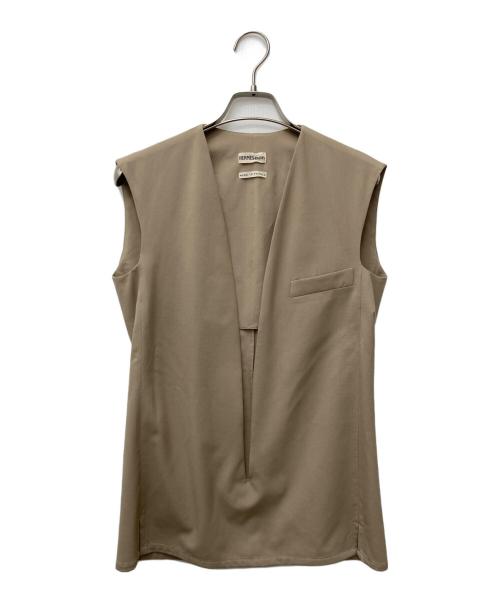 HERMES（エルメス）HERMES (エルメス) ヴァルーズ ノースリーブブラウス/パンツセットアップ ベージュ サイズ:38の古着・服飾アイテム