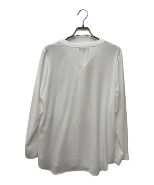 theory（セオリー）theory (セオリー) バンドカラーボウタイブラウス ホワイト サイズ:Sの古着・服飾アイテム