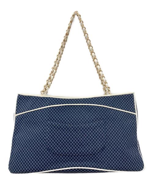 CHANEL（シャネル）CHANEL (シャネル) マトラッセ マイクロマトラッセチェーントートバッグ ネイビーの古着・服飾アイテム