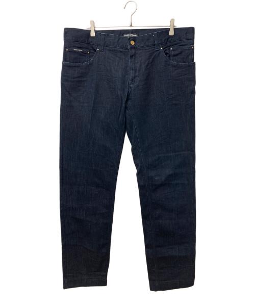 DOLCE & GABBANA（ドルチェ＆ガッバーナ）DOLCE & GABBANA (ドルチェ＆ガッバーナ) ロゴプレートデニムパンツ G3S2TD/G8479 インディゴ サイズ:54の古着・服飾アイテム