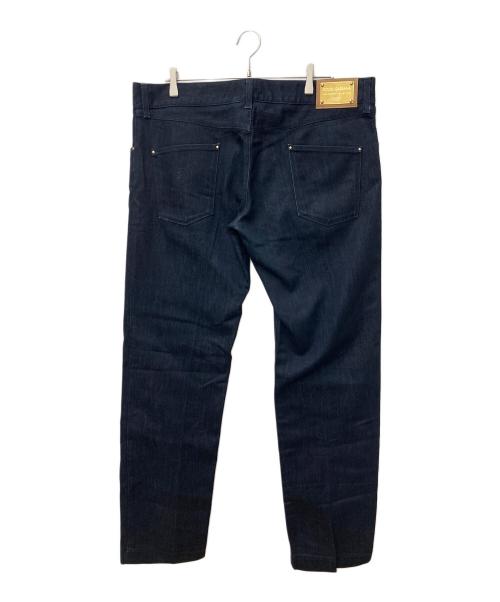 DOLCE & GABBANA（ドルチェ＆ガッバーナ）DOLCE & GABBANA (ドルチェ＆ガッバーナ) ロゴプレートデニムパンツ G3S2TD/G8479 インディゴ サイズ:54の古着・服飾アイテム