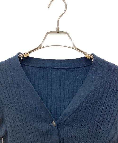 SOEJU（ソージュ）SOEJU (ソージュ) ワイドリブVネックカーディガン ネイビー サイズ:Mの古着・服飾アイテム