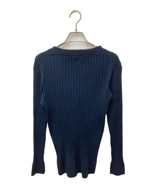 SOEJU（ソージュ）SOEJU (ソージュ) ワイドリブVネックカーディガン ネイビー サイズ:Mの古着・服飾アイテム