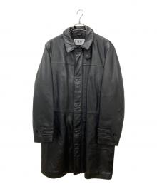 Orfatti（オルファッティ）の古着「レザーカーコート」｜ブラック