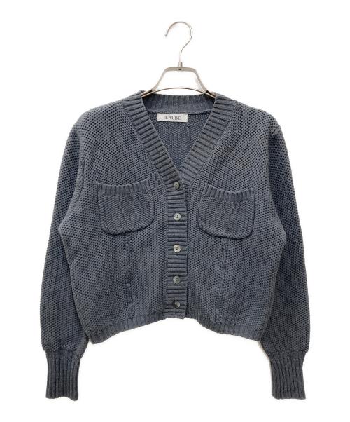 L'AUBE BLANC（ローブ ブラン）L'AUBE BLANC (ローブ ブラン) Basket Knit Cardigan 23AU-14 グレー サイズ:Fの古着・服飾アイテム