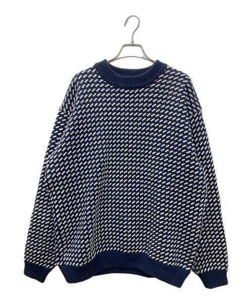 L.L.Bean（エルエルビーン）L.L.Bean (エルエルビーン) バーズアイニット 4575-8040 ネイビー サイズ:Mの古着・服飾アイテム