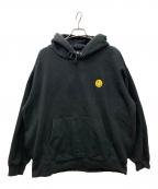 P.iピーアイ）の古着「ワンポイント刺繍パーカー」｜ブラック