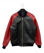 FREEDOM LEATHER COMPANYフリーダムレザーカンパニー）の古着「レザーブルゾン」｜レッド×ブラック