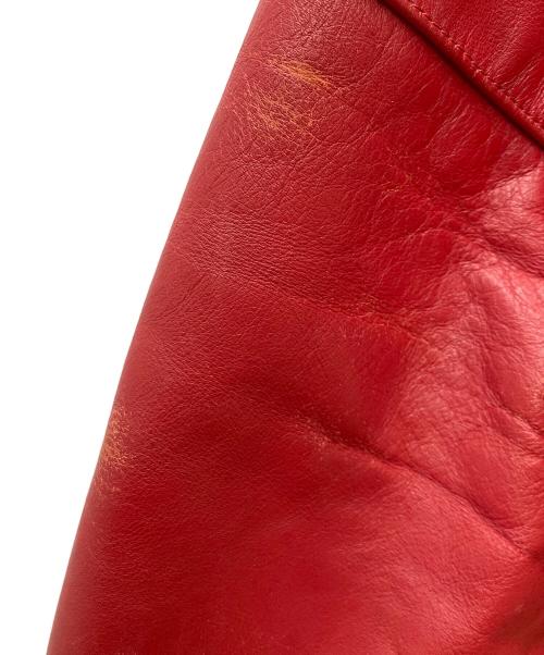 FREEDOM LEATHER COMPANY（フリーダムレザーカンパニー）FREEDOM LEATHER COMPANY (フリーダムレザーカンパニー) レザーブルゾン レッド×ブラック サイズ:42の古着・服飾アイテム