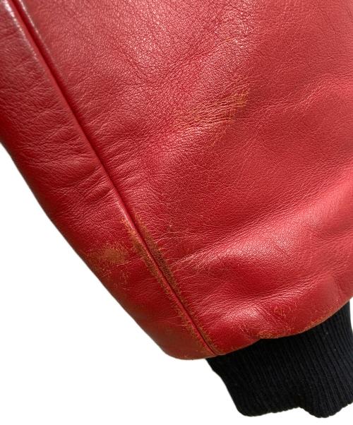 FREEDOM LEATHER COMPANY（フリーダムレザーカンパニー）FREEDOM LEATHER COMPANY (フリーダムレザーカンパニー) レザーブルゾン レッド×ブラック サイズ:42の古着・服飾アイテム