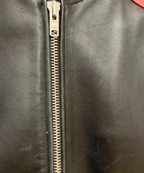 FREEDOM LEATHER COMPANY（フリーダムレザーカンパニー）FREEDOM LEATHER COMPANY (フリーダムレザーカンパニー) レザーブルゾン レッド×ブラック サイズ:42の古着・服飾アイテム