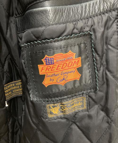 FREEDOM LEATHER COMPANY（フリーダムレザーカンパニー）FREEDOM LEATHER COMPANY (フリーダムレザーカンパニー) レザーブルゾン レッド×ブラック サイズ:42の古着・服飾アイテム