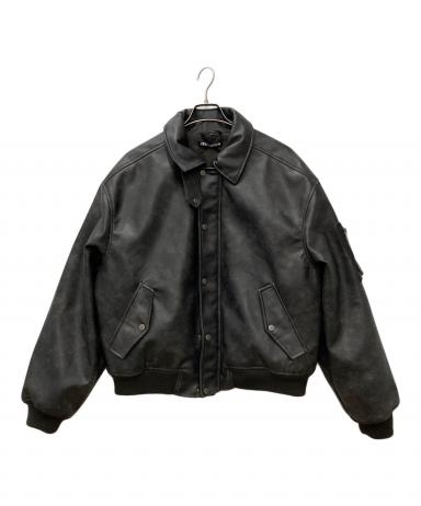 ZARA フェイクレザーデタッチャブルネックジャケット Mサイズ ZARA］フェイクレザー デタッチャブルネックジャケット (ZARA/レザー