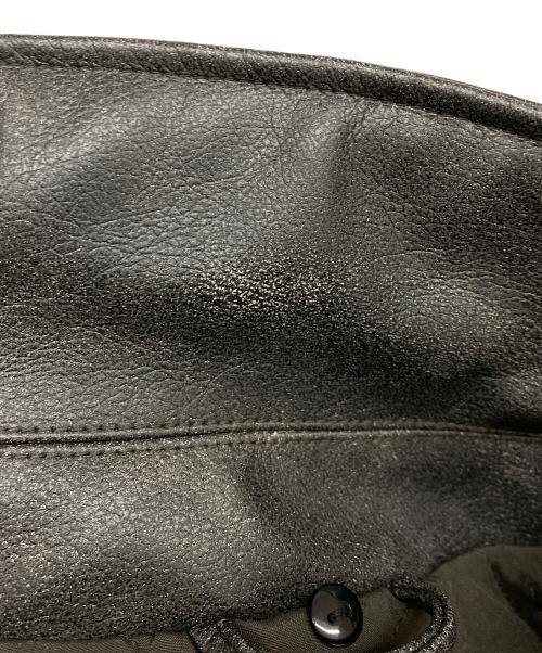 ZARA（ザラ）ZARA (ザラ) フェイクレザーデタッチャブルネックジャケット ダークブラウン サイズ:Lの古着・服飾アイテム